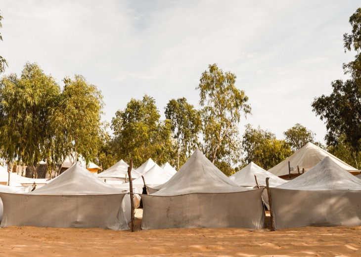 Tentes dans le désert de Lompoul au Sénégal